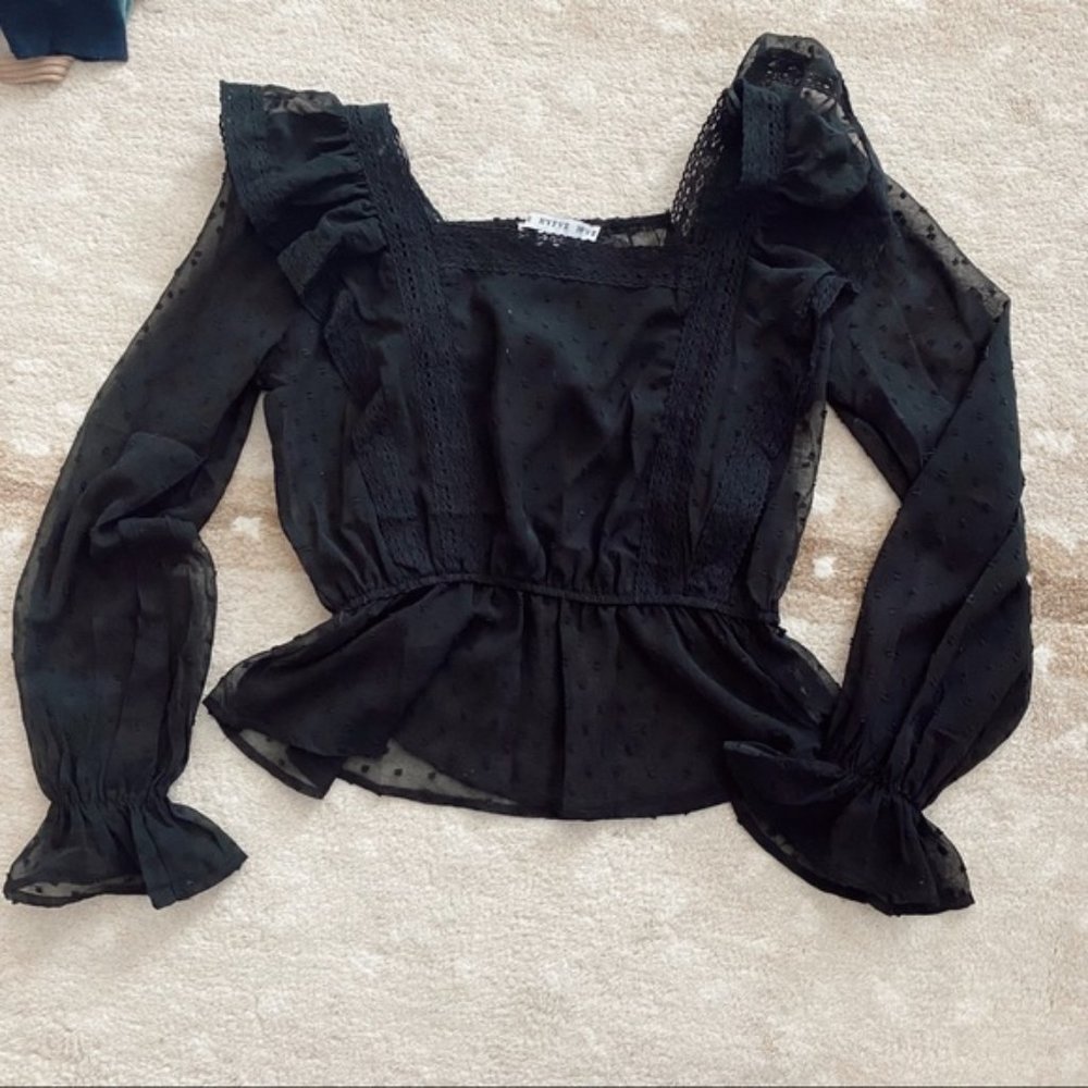 Black long sleeve top